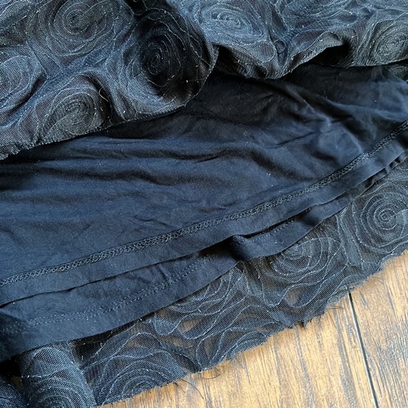 Free People Black 3D Rosettes Floral Skater Skirt - Picture 8 of 10